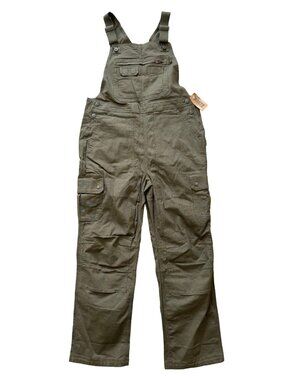 NWT DULUTH TRADING DuluthFlex Fire Hose Bib Overalls in Vintage Olive SZ L x 31